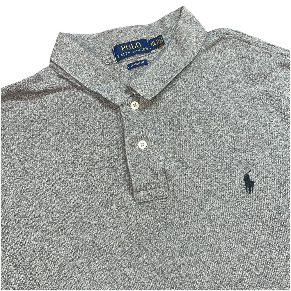 Polo Ralph Lauren Polo Shirt Gray/Blue Custom Fit Short Sleeve XXL/TTG Lot Of 2